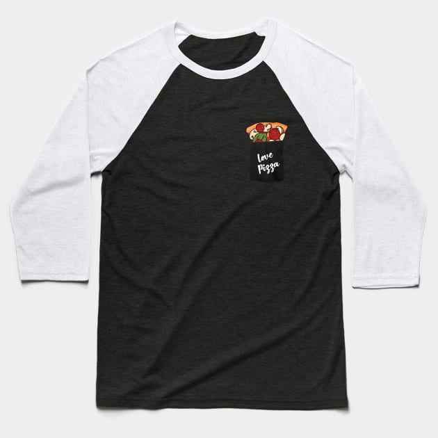 Love Pizza Baseball T-Shirt by Andreeastore  